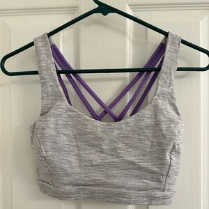 Lululemon strappy back sports bra, size 8
